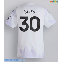 Camisa de time de futebol Manchester United Benjamin Sesko #30 Replicas 2º Equipamento 2025-26 Manga Curta